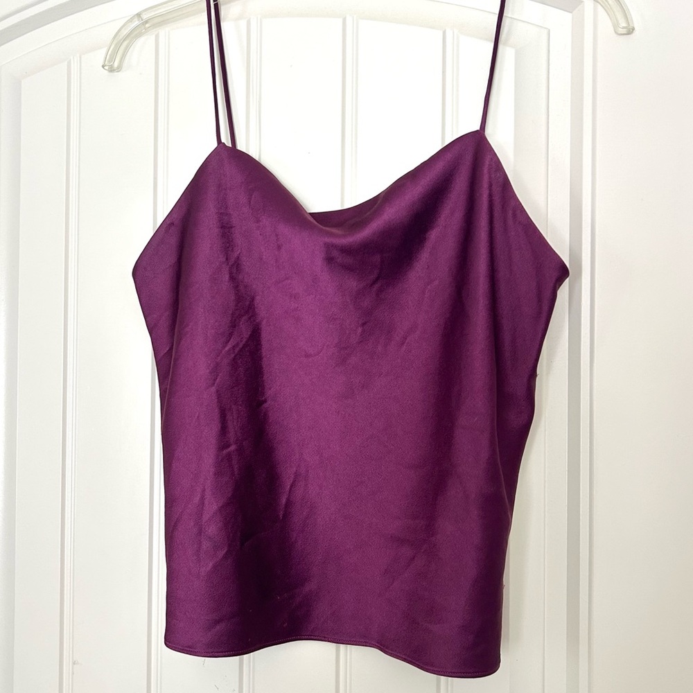 Alice + Olivia Elegant Purple Satin Cami Top